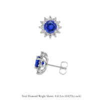 <span>2.43</span> <span class="tooltip-light">Ct.Tw.<span class="tooltiptext">Total Carat Weight</span></span> Blue Sapphire Earrings, 14K White Gold 2