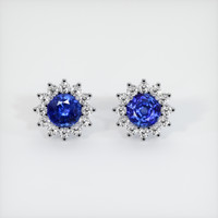 <span>2.14</span>&nbsp;<span class="tooltip-light">Ct.Tw.<span class="tooltiptext">Total Carat Weight</span></span> Sapphire Earrings, 14K White Gold 1