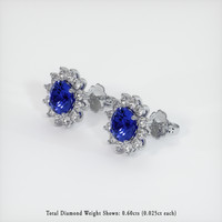 <span>2.14</span>&nbsp;<span class="tooltip-light">Ct.Tw.<span class="tooltiptext">Total Carat Weight</span></span> Sapphire Earrings, 14K White Gold 2
