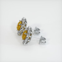 <span>1.24</span>&nbsp;<span class="tooltip-light">Ct.Tw.<span class="tooltiptext">Total Carat Weight</span></span> Orangish Yellow Sapphire Earrings, 14K White Gold 3