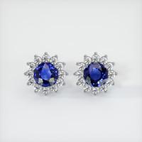 <span>2.18</span>&nbsp;<span class="tooltip-light">Ct.Tw.<span class="tooltiptext">Total Carat Weight</span></span> Sapphire Earrings, 14K White Gold 1
