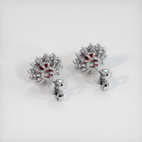 2.42 Ct.Tw. Ruby Earrings, 14K White Gold 4