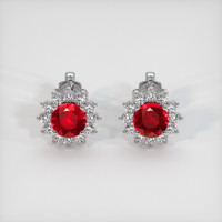 <span>1.01</span>&nbsp;<span class="tooltip-light">Ct.Tw.<span class="tooltiptext">Total Carat Weight</span></span> Ruby Earrings, 14K White Gold 1