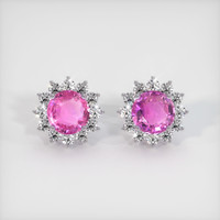 <span>4.70</span>&nbsp;<span class="tooltip-light">Ct.Tw.<span class="tooltiptext">Total Carat Weight</span></span> Sapphire Earrings, 14K White Gold 1