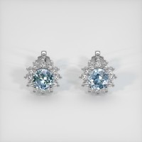 <span>1.19</span>&nbsp;<span class="tooltip-light">Ct.Tw.<span class="tooltiptext">Total Carat Weight</span></span> Sapphire Earrings, 14K White Gold 1