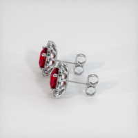 2.66 Ct.Tw. Ruby Earrings, 14K White Gold 3