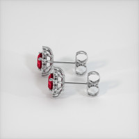 0.82 Ct.Tw. Ruby Earrings, 14K White Gold 3