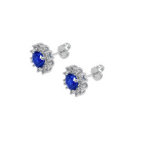 <span>2.43</span> <span class="tooltip-light">Ct.Tw.<span class="tooltiptext">Total Carat Weight</span></span> Blue Sapphire Earrings, 18K White Gold 3