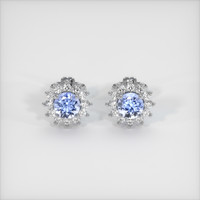 <span>0.60</span>&nbsp;<span class="tooltip-light">Ct.Tw.<span class="tooltiptext">Total Carat Weight</span></span> Sapphire Earrings, 18K White Gold 1