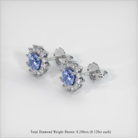 <span>0.60</span>&nbsp;<span class="tooltip-light">Ct.Tw.<span class="tooltiptext">Total Carat Weight</span></span> Sapphire Earrings, 18K White Gold 2
