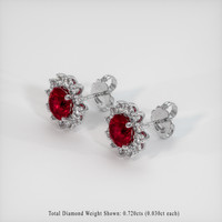 2.42 Ct.Tw. Ruby Earrings, 18K White Gold 2