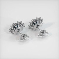<span>0.96</span> <span class="tooltip-light">Ct.Tw.<span class="tooltiptext">Total Carat Weight</span></span> Bluish Green Sapphire Earrings, 18K White Gold 4