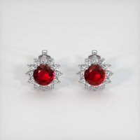 2.49 Ct.Tw. Ruby Earrings, 18K White Gold 1