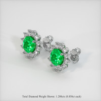 <span>1.52</span>&nbsp;<span class="tooltip-light">Ct.Tw.<span class="tooltiptext">Total Carat Weight</span></span> Emerald Earrings, 18K White Gold 2