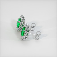 2.91 Ct.Tw. Emerald Earrings, 18K White Gold 3