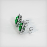 <span>3.23</span>&nbsp;<span class="tooltip-light">Ct.Tw.<span class="tooltiptext">Total Carat Weight</span></span> Emerald Earrings, 18K White Gold 3