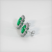 <span>3.70</span>&nbsp;<span class="tooltip-light">Ct.Tw.<span class="tooltiptext">Total Carat Weight</span></span> Emerald Earrings, 18K White Gold 3