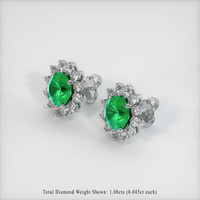 2.99 Ct.Tw. Emerald Earrings, 18K White Gold 2
