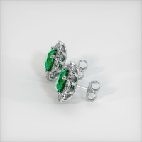 2.99 Ct.Tw. Emerald Earrings, 18K White Gold 3