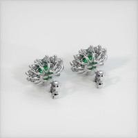2.99 Ct.Tw. Emerald Earrings, 18K White Gold 4