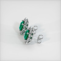 2.13 Ct.Tw. Emerald Earrings, 18K White Gold 3