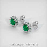 1.56 Ct.Tw. Emerald Earrings, 18K White Gold 2