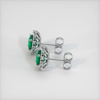 1.56 Ct.Tw. Emerald Earrings, 18K White Gold 3