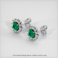 <span>0.62</span>&nbsp;<span class="tooltip-light">Ct.Tw.<span class="tooltiptext">Total Carat Weight</span></span> Emerald Earrings, 18K White Gold 2