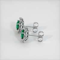 <span>0.62</span>&nbsp;<span class="tooltip-light">Ct.Tw.<span class="tooltiptext">Total Carat Weight</span></span> Emerald Earrings, 18K White Gold 3