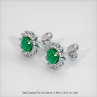 <span>1.11</span>&nbsp;<span class="tooltip-light">Ct.Tw.<span class="tooltiptext">Total Carat Weight</span></span> Emerald Earrings, 18K White Gold 2