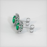 <span>1.11</span>&nbsp;<span class="tooltip-light">Ct.Tw.<span class="tooltiptext">Total Carat Weight</span></span> Emerald Earrings, 18K White Gold 3