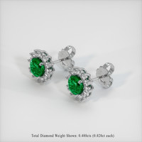 1.07 Ct.Tw. Emerald Earrings, 18K White Gold 2