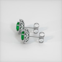 1.07 Ct.Tw. Emerald Earrings, 18K White Gold 3