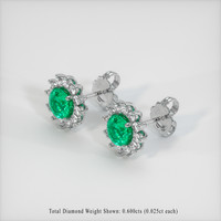 1.25 Ct.Tw. Emerald Earrings, 18K White Gold 2