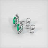 1.25 Ct.Tw. Emerald Earrings, 18K White Gold 3