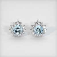 1.79 Ct.Tw. Gemstone Earrings, 18K White Gold 1