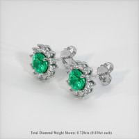 <span>0.94</span>&nbsp;<span class="tooltip-light">Ct.Tw.<span class="tooltiptext">Total Carat Weight</span></span> Emerald Earrings, 18K White Gold 2