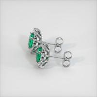 <span>0.94</span>&nbsp;<span class="tooltip-light">Ct.Tw.<span class="tooltiptext">Total Carat Weight</span></span> Emerald Earrings, 18K White Gold 3