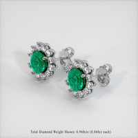 <span>1.43</span>&nbsp;<span class="tooltip-light">Ct.Tw.<span class="tooltiptext">Total Carat Weight</span></span> Emerald Earrings, 18K White Gold 2