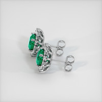 <span>1.43</span>&nbsp;<span class="tooltip-light">Ct.Tw.<span class="tooltiptext">Total Carat Weight</span></span> Emerald Earrings, 18K White Gold 3