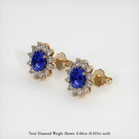 <span>2.14</span>&nbsp;<span class="tooltip-light">Ct.Tw.<span class="tooltiptext">Total Carat Weight</span></span> Sapphire Earrings, 14K Yellow Gold 2