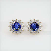 <span>2.18</span>&nbsp;<span class="tooltip-light">Ct.Tw.<span class="tooltiptext">Total Carat Weight</span></span> Sapphire Earrings, 14K Yellow Gold 1