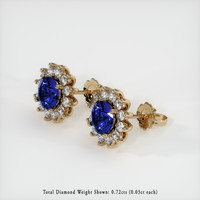 <span>2.18</span>&nbsp;<span class="tooltip-light">Ct.Tw.<span class="tooltiptext">Total Carat Weight</span></span> Sapphire Earrings, 14K Yellow Gold 2