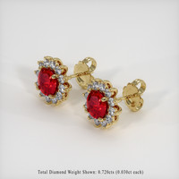 <span>1.16</span>&nbsp;<span class="tooltip-light">Ct.Tw.<span class="tooltiptext">Total Carat Weight</span></span> Ruby Earrings, 14K Yellow Gold 2