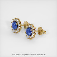 0.74 Ct.Tw. Blue Sapphire Earrings, 14K Yellow Gold 2