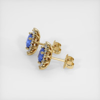 0.74 Ct.Tw. Blue Sapphire Earrings, 14K Yellow Gold 3