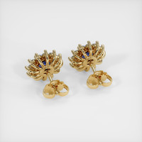 0.74 Ct.Tw. Blue Sapphire Earrings, 14K Yellow Gold 4