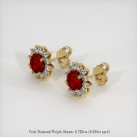 <span>1.28</span>&nbsp;<span class="tooltip-light">Ct.Tw.<span class="tooltiptext">Total Carat Weight</span></span> Ruby Earrings, 14K Yellow Gold 2