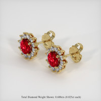 <span>1.01</span>&nbsp;<span class="tooltip-light">Ct.Tw.<span class="tooltiptext">Total Carat Weight</span></span> Ruby Earrings, 14K Yellow Gold 2