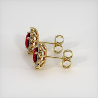 <span>1.01</span>&nbsp;<span class="tooltip-light">Ct.Tw.<span class="tooltiptext">Total Carat Weight</span></span> Ruby Earrings, 14K Yellow Gold 3